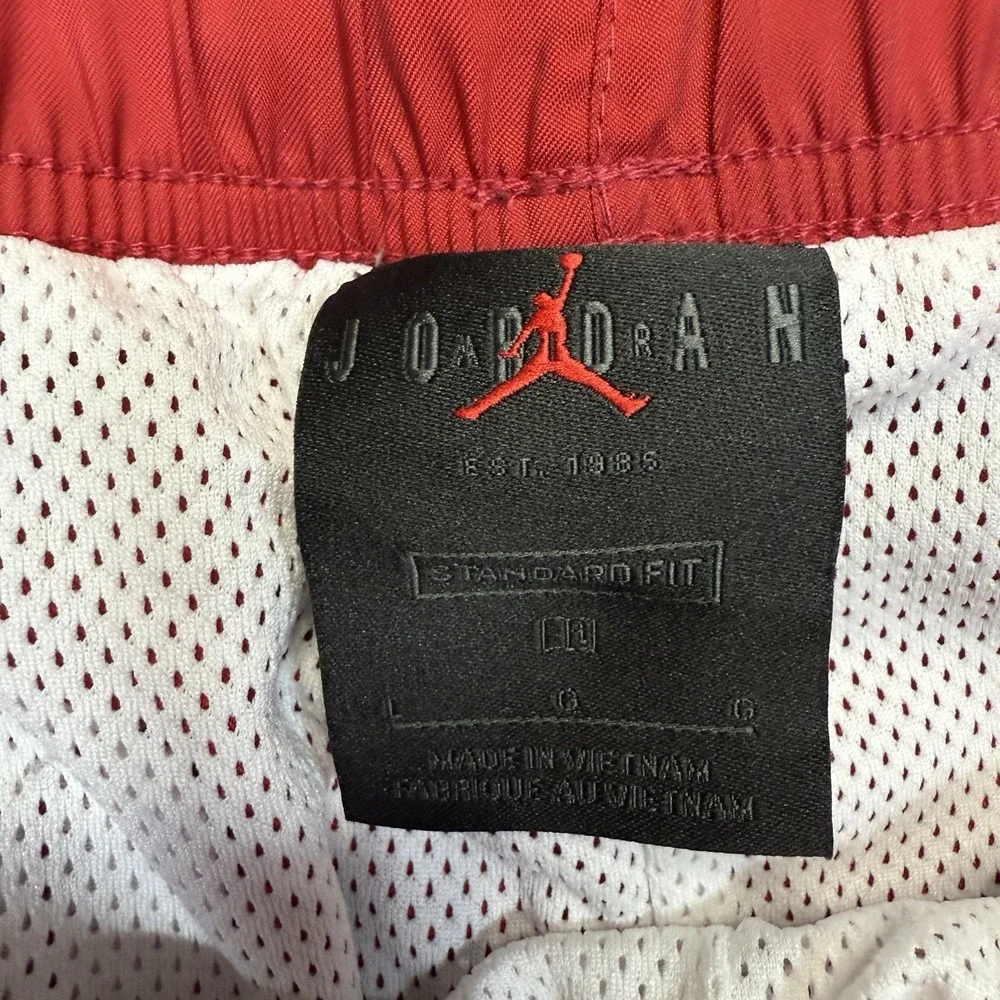 Jordan Swim Trunks Men's Large Red‎ Board Shorts Drawstring Back Pocket Jumpan